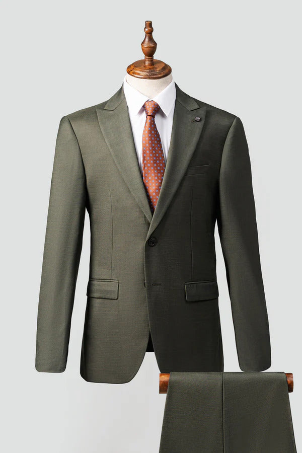 Men’s 2-Piece Formal Suit – Premium Cotton Blend – Classic Business Wear