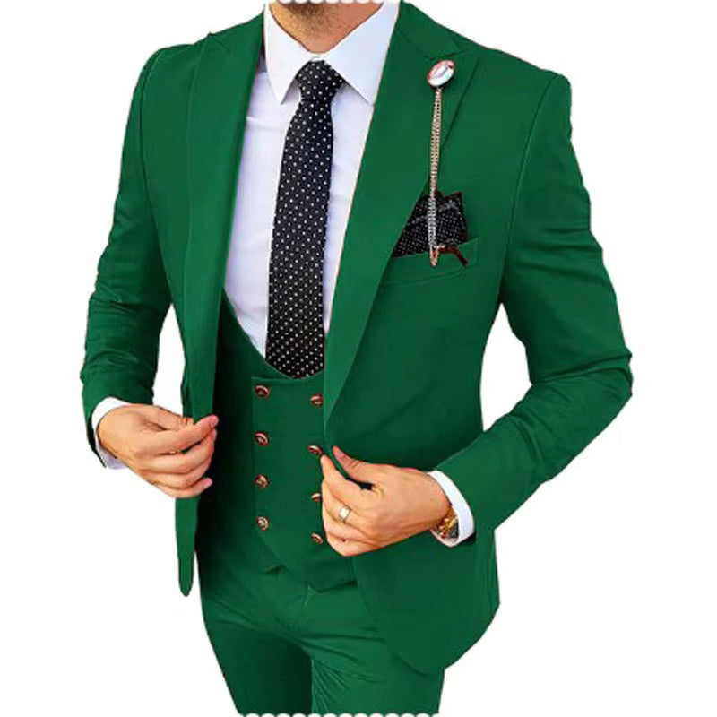 Men’s 3-Piece Formal Suit – Premium Cotton Blend – 20 Color Options