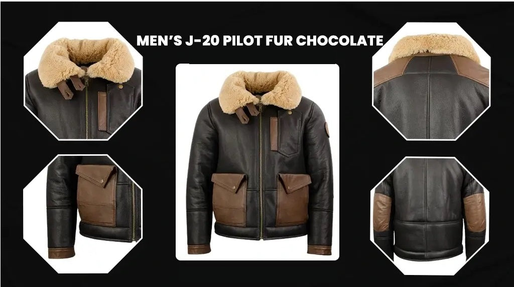 Men’s Air Force Shearling J-20 Pilot Cowhide Flight Bomber Jacket&nbsp;