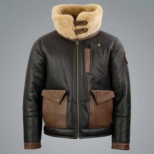 Men’s Air Force Shearling J-20 Pilot Cowhide Flight Bomber Jacket&nbsp;