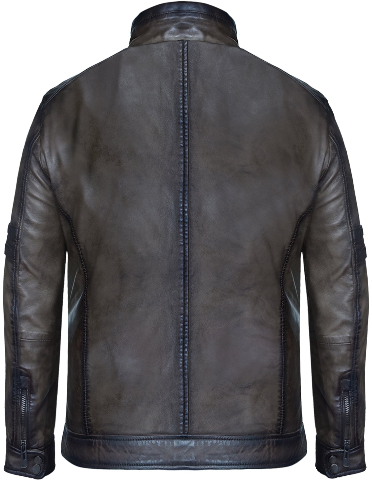 Men's Leather Jacket with Hand-Waxed Finish