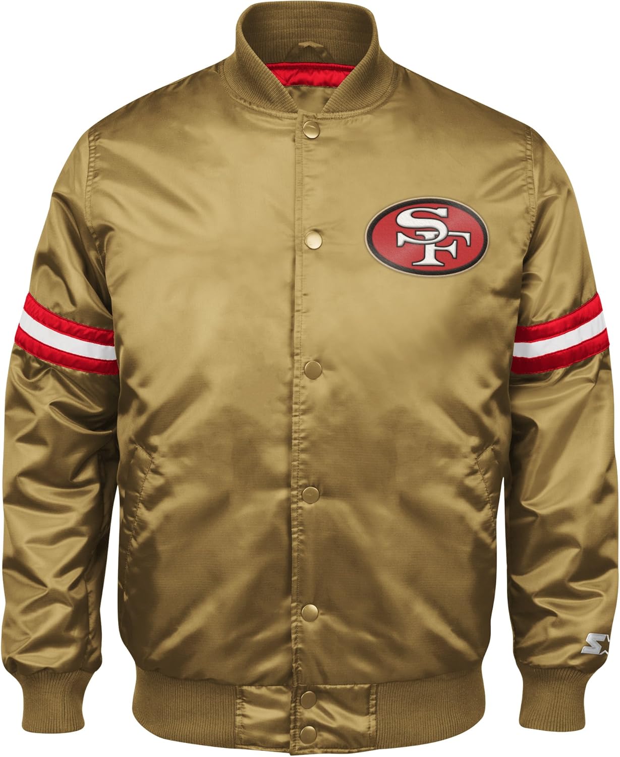 San Francisco 49ers 80s Vintage Gold Satin Bomber Jacket Varsity Team Letterman