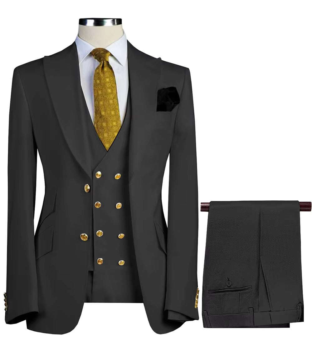Men’s 3-Piece Formal Suit – Premium Cotton Blend for All Occasions