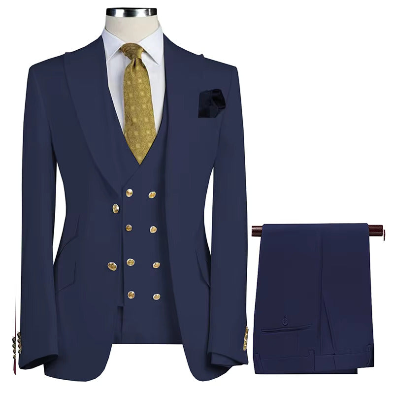 Men’s 3-Piece Formal Suit – Premium Cotton Blend for All Occasions
