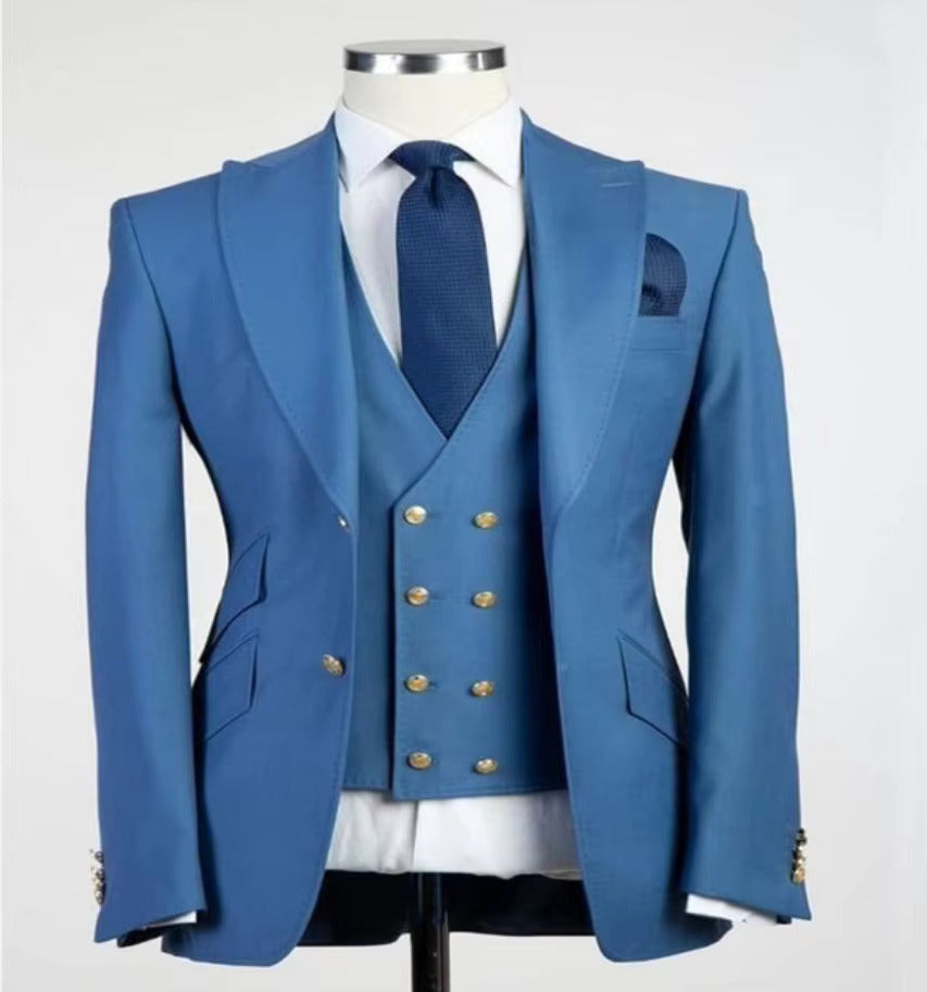Men’s 3-Piece Formal Suit – Premium Cotton Blend for All Occasions