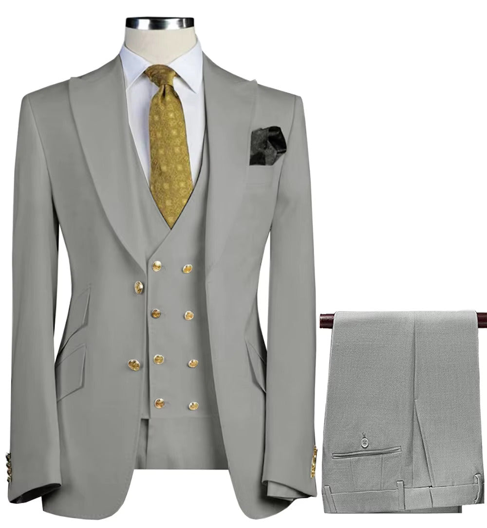 Men’s 3-Piece Formal Suit – Premium Cotton Blend for All Occasions