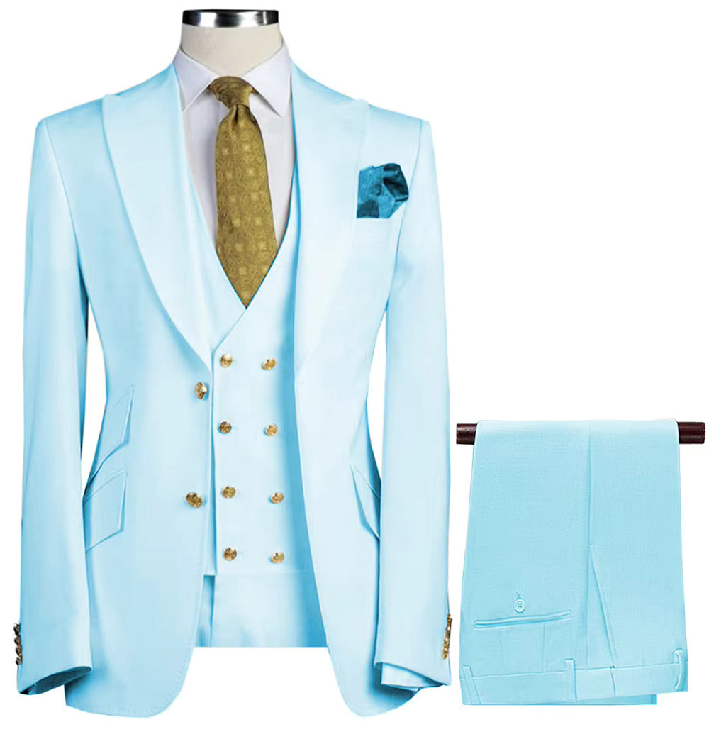 Men’s 3-Piece Formal Suit – Premium Cotton Blend for All Occasions