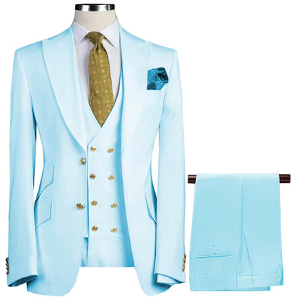 Men’s 3-Piece Formal Suit – Premium Cotton Blend for All Occasions