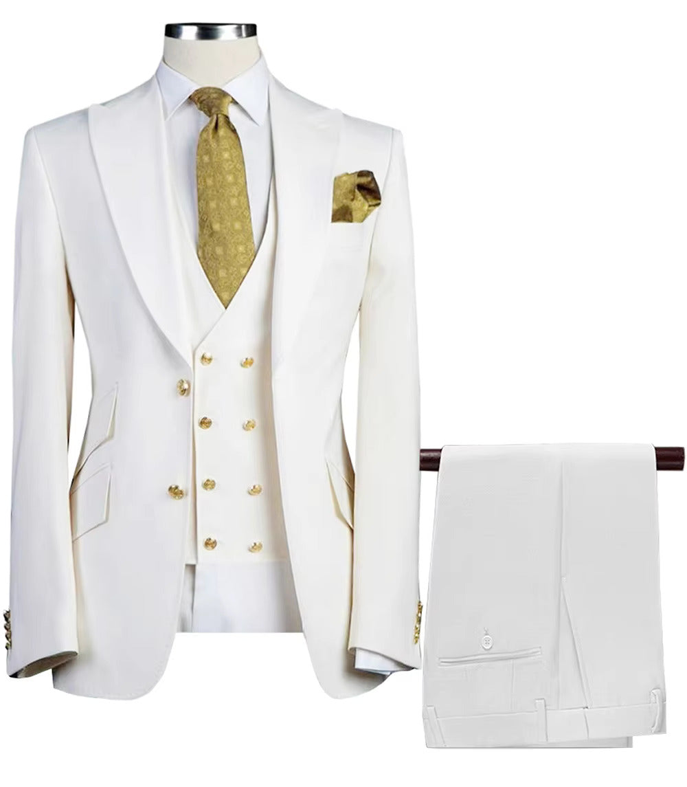 Men’s 3-Piece Formal Suit – Premium Cotton Blend for All Occasions