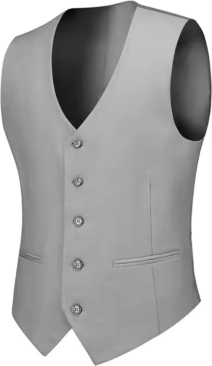 Men’s 3-Piece Suit – Premium Cotton Blend – One-Button Jacket Formal Wear