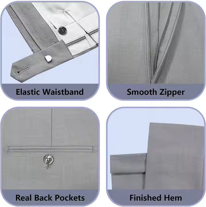 Men’s 3-Piece Suit – Premium Cotton Blend – One-Button Jacket Formal Wear