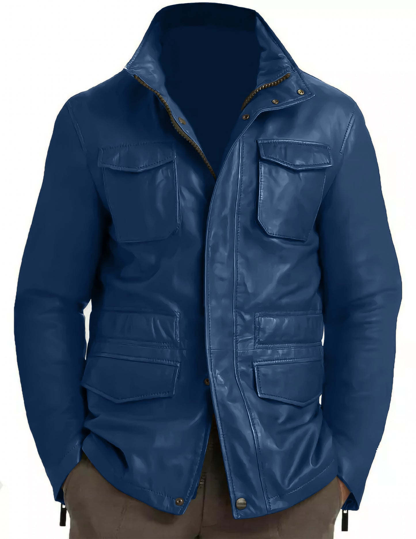 Genuine Lambskin Leather Real Leather Jacket Field Brown Leather Jacket Coat