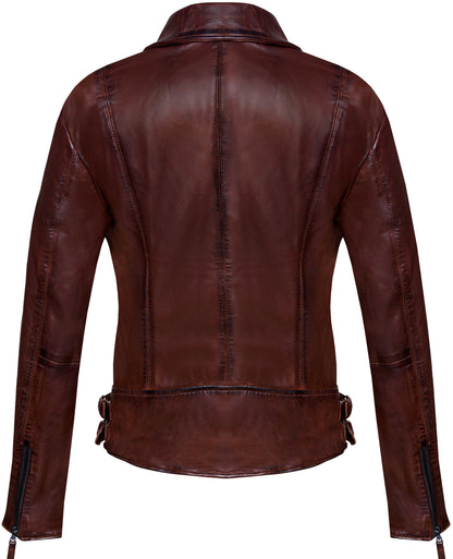 Women's Brown Lambskin Biker Jacket