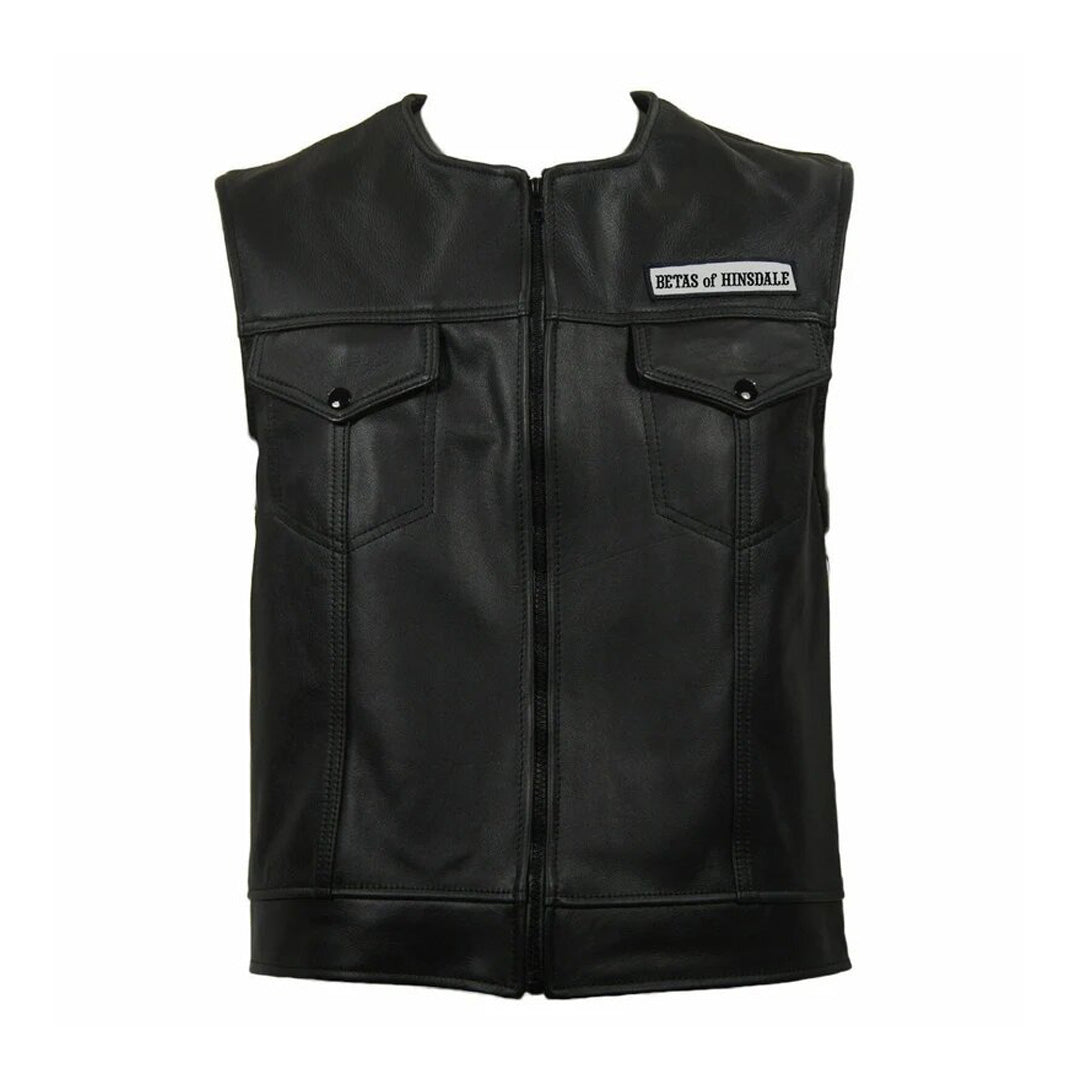 Sons of Anarchy SOA- Betas of Hinsdale - Men's Black Real Leather vest