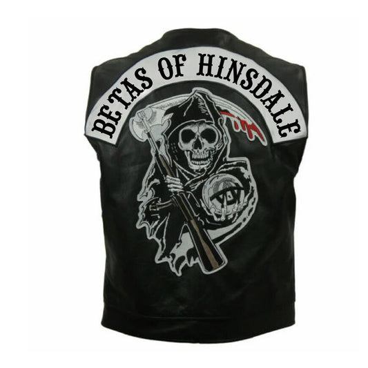 Sons of Anarchy SOA- Betas of Hinsdale - Men's Black Real Leather vest