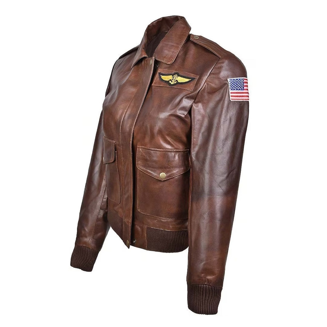 Brie Larson Captain Marvel Carol Danvers Flight Bomber Leather Jacket