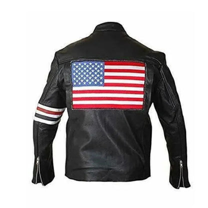 Mens, Women’s Handmade American US Flag Motorcycle Jacket