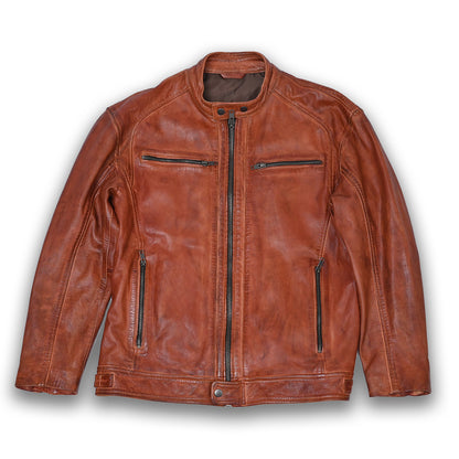 Men's Handmade Fashionable Vintage Café Racer Distressed Leather Jacket