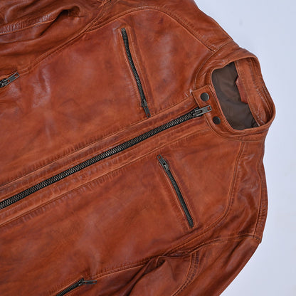 Men's Handmade Fashionable Vintage Café Racer Distressed Leather Jacket