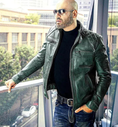 Men's Handmade Fashionable Vintage Leather Jacket, in 10 colors
