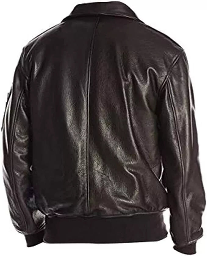 1930s WW2 B-15 Air Force Flight Bomber Genuine Leather Jacket, Shearling Collar